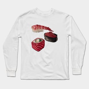 sushi watercolor Long Sleeve T-Shirt